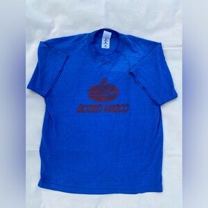 Vintage Single Stitch Fruit of the Loom Best T Blue Bozied Amoco Distressed L